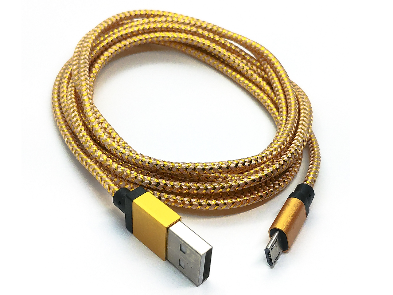 Kabel micro USB kolorowy złoty
